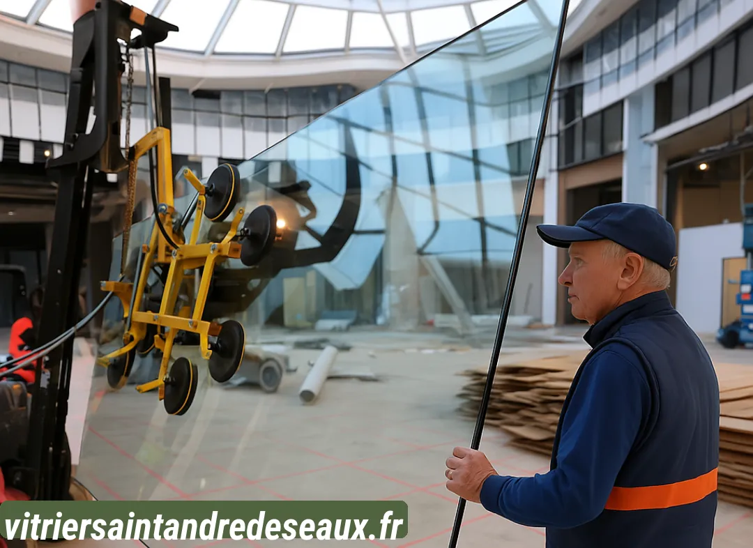 Remplacement de vitrine magasin Saint-André-des-Eaux